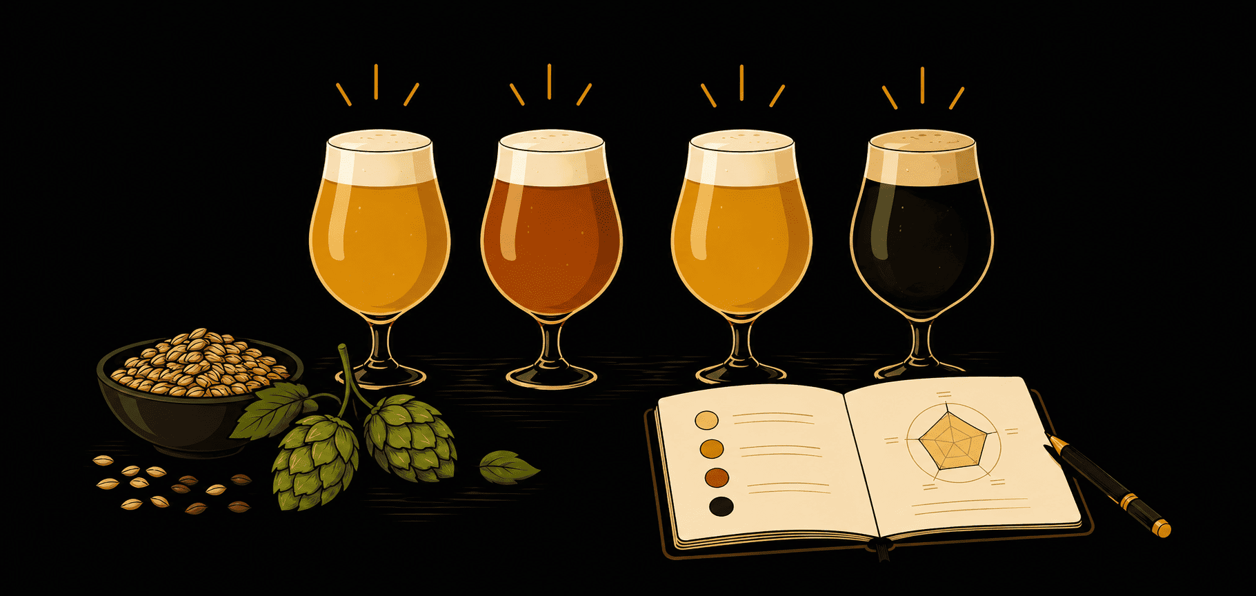 Illustration Secret Public d’une dégustation de bières