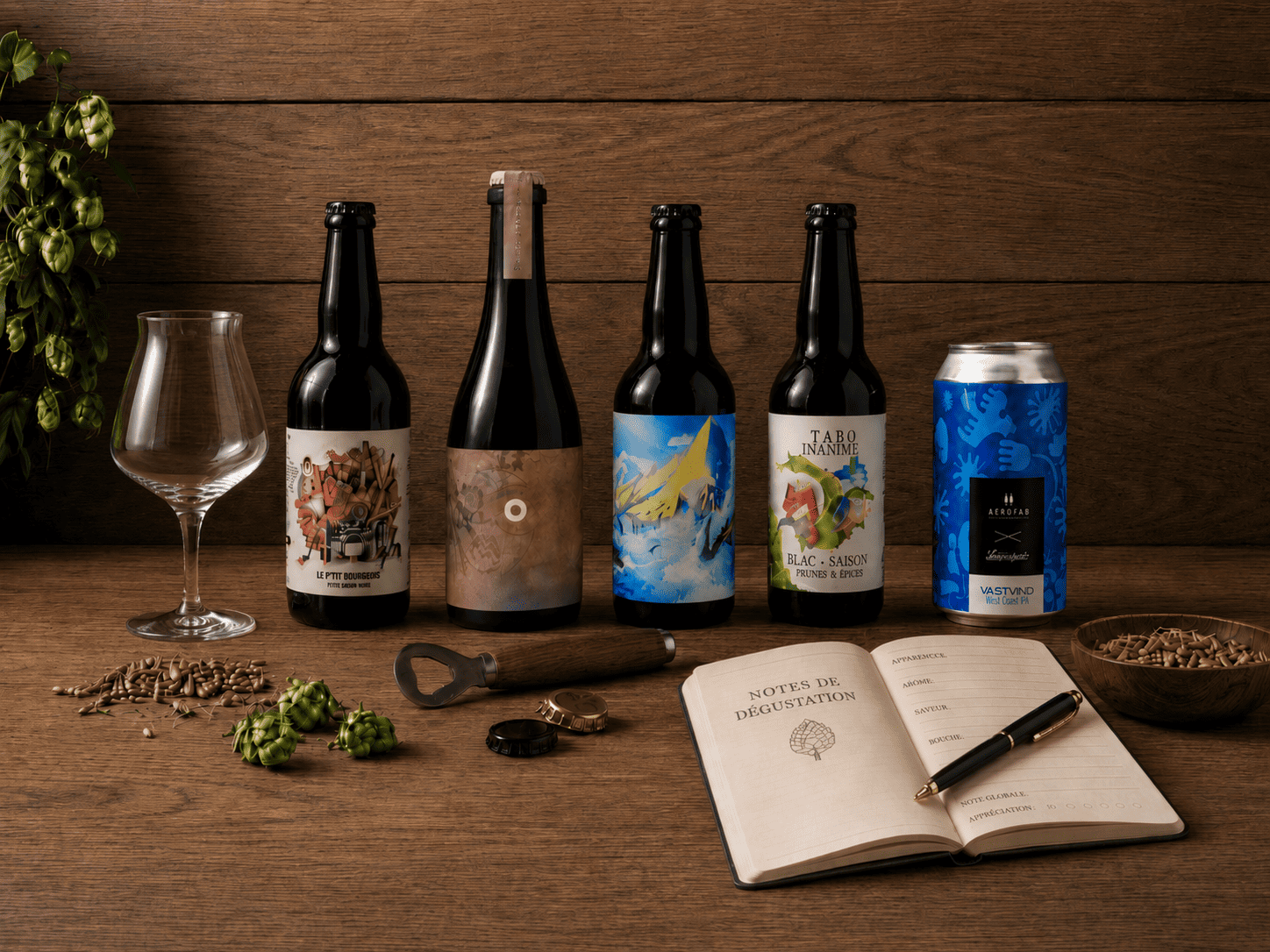 Sélection de bières artisanales pour un atelier de dégustation Secret Public